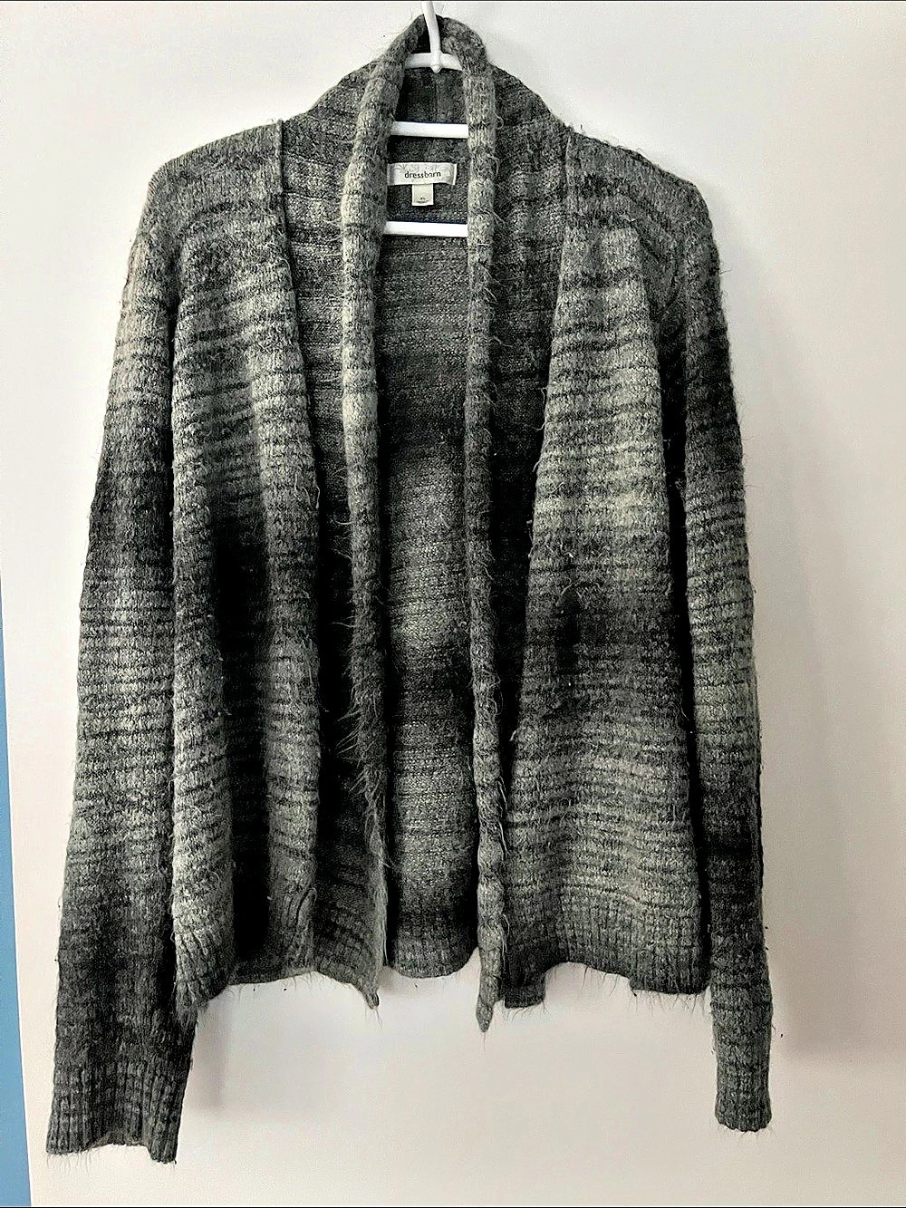 dressbarn Open Front Cardigan Gray XL